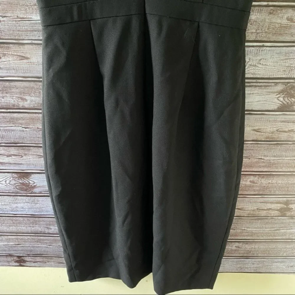 J Crew Women's Sleeveless Sheath Dress Size 4 Tall‎ Black 100% Wool Back Zipper